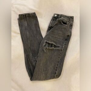 Topshop high rise ripped mom jeans